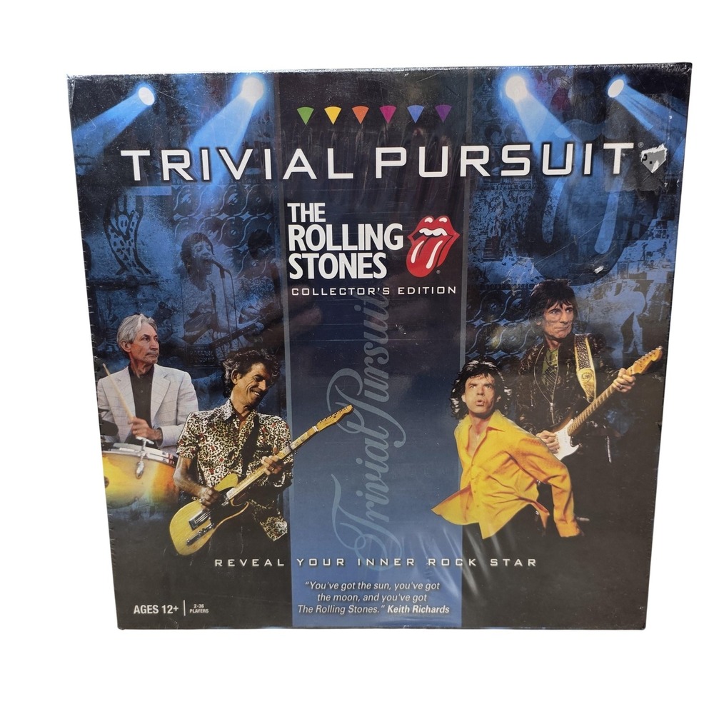 Trivial Pursuit Rolling Stones Collector's Edition Game Age 12+ USAopoly New